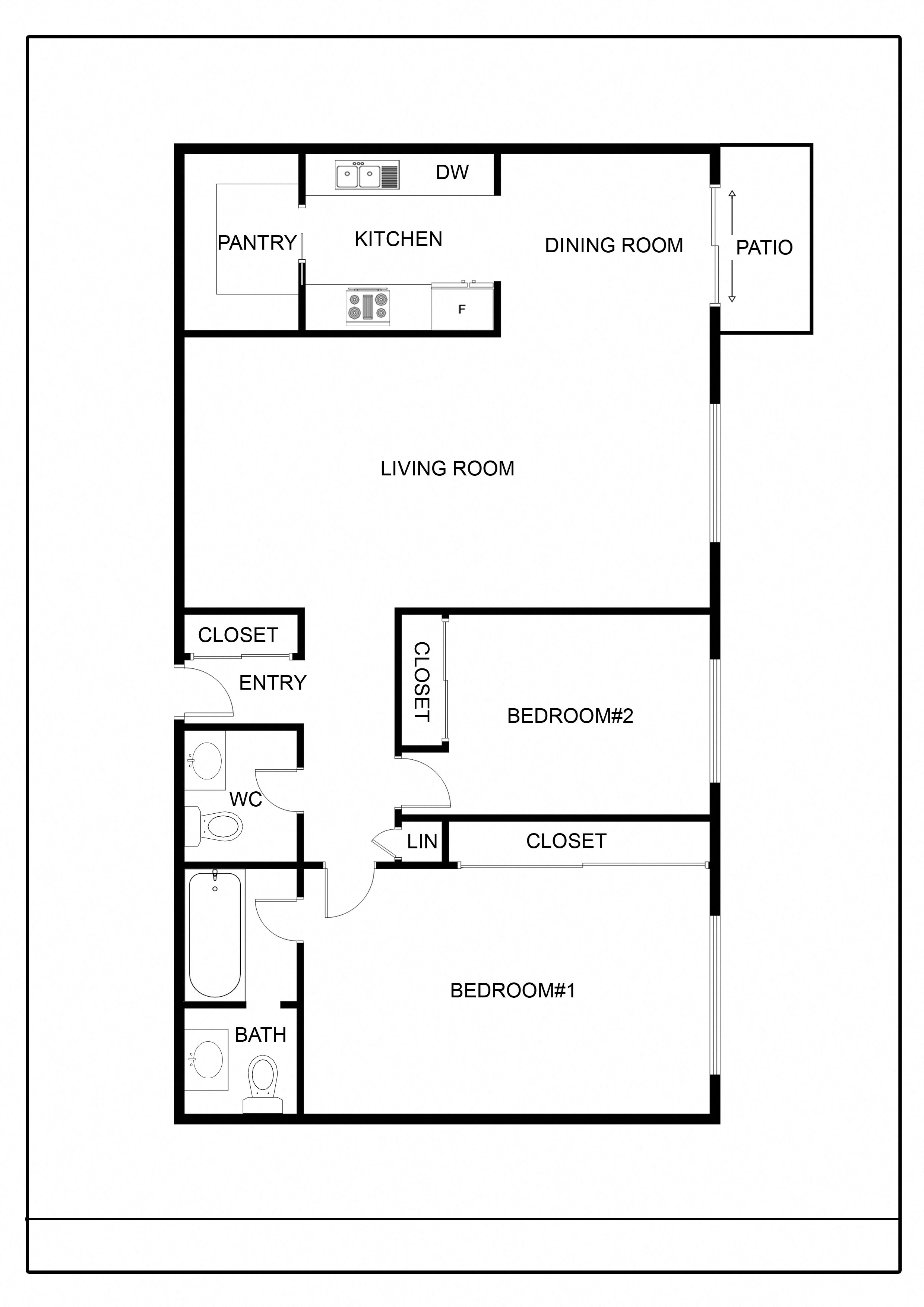 2 Bed _ 1 Floor Plan 2 Bed _ 1 Floor Plan
